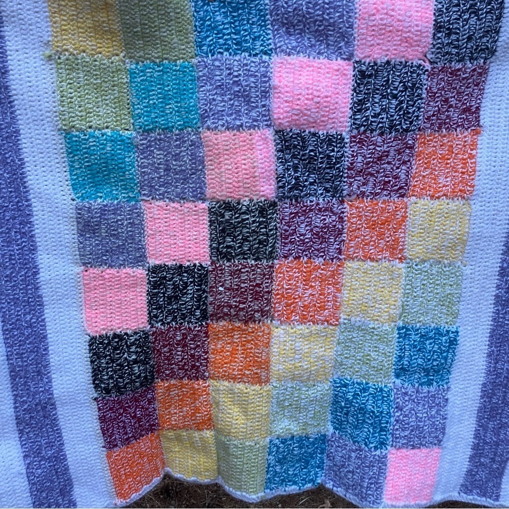 Heavy crocheted handmade vintage throw lap blanket